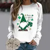 Kadın Hoodies Pleece Sweater Kadınlar Grafik Baskı Uzun Kollu Crewneck Sweatshirt Tatil Gevşek Şık Külkü Kadın Bulanık Ceket