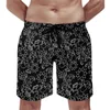 Herr shorts linjer konst tryck gym sommar solros blommig sport strand snabb torkning avslappnad tryckt plus storlek stammar