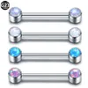 Labret Lip Piercing Jewelry 10pcslot G23 Опал сосок 14G Язык Кольцо Внутреннее кристаллическая штанга Женщины 230814