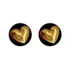 Studörhängen Boho Vintage Round Gold Color Heart Statement Big Black for Women Ethnic Jewelry Elegant Party Gifts