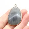 Hänge halsband naturliga halvädelar sten oval form flash labradorite charms för smycken tillverkning diy halsband tillbehör grossist