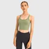 Yoga outfit Solid Color U Shape Women Sport Tank andas Sweat-Wicking Soft Fitness Bra Crop Top Vest Chest Pad Factory Custom Logo