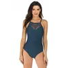 Menas de banho feminina Plus Tamanho Mulheres Amarre o biquíni de cor sólida One peça Swimsuit Ladies Gording Backless Behing Taking Monokini