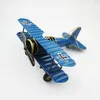 Aircraft Modle Iron Retro Airplane Figurer Metal Plane Model Vintage Glider Biplane Miniatyres Heminredning Flygplan för heminredning 230815