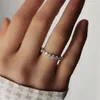 Wedding Rings Classic Female White Zircon Stone Ring Cute Gold Silver Color Engagement Charm Crystal Round For Women