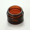 50ML Refillable Amber Glass Facial Cream Sample Empty Jar Containers 50Gram Brown Makeup Face Cream Bottle Packaging With White Inner L Dddd