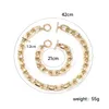 Orecchini di collana set Punk Golden Metal Chain girocollo e braccialetto per le donne Fashion Hop Hop Simple Spesse Gioielli