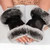 Five Fingers Gloves Luxury brand leather gloves and wool touch screen rabbit skin cold resistant warm sheepskin parting finger