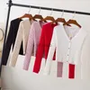 Cardigan Female Black Cropped Korean Style Knitted Sweater Long Sleeve Top Sweaters Knit Ladies Women's Coat Spring 2023 Blouses HKD230815