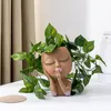 Planters Pots Girls Face Head Flower Planter Pot Harts Vase Artistic Modeling Sculpture Flowerpot Fleshy Potted Tabletop Ornamen 230815