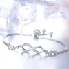 Bracelets de charme mulher brilhante zircão infinito à mão ajustável para a festa da amizade Jóias por atacado