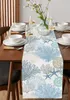 Table Runner Blue Marine Coral Shells Starfish Table Runner for Wedding Decoration Modern Party Home Decoration Tablecloth 230814