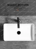 Bathroom Sink Faucets Matte White Table Basin Household Ceramic Single Square Balcony Round Small Face Washing Pool