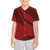 Camisas casuais masculinas Polinésia Tribal Fijian Totem Tattoo Fiji impressões personalizadas Jersey de beisebol costura adicionar nome Número de férias