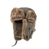 Trapper Hats Warm Ushanka Winter Hats Men's Women's Pilot Bomber Trapper Hat Leather Snow Cap Ear Protection Russian Hat 230815