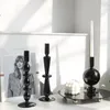 Candle Holders Black Glass Vases For Wedding Home Flower Vase Decoratio Candlestick Holder Modern Accessories