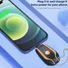 Mobiltelefon Power Banks 1500mAh Portable Mini Power Bank Emergency KeyChain Charger för iPhone/Andriod Type-C USB C, Externt batteri Fastladdning