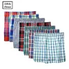 Underpants 10PcsLot Mens Underwear Boxers Shorts 100% Cotton Soft Plaid Boxer Male Panties Comfortable Breathable boxers mens 230815