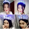 Biżuteria ślubna LED LED Crystal Crown Tiaras dla panny młodej Korony Hair Akcesoria Biżuteria Weddna Królowa Królowa Księżniczka Tiara dla dziewcząt 230815