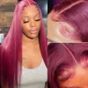 99J Human Hair Lace Front Wigs Burgundy Straight Lace Frontal Wigs for Black Women 180% Density Dark Red Lace Closure Wigs