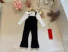 Ontwerper Baby Tracksuits Kids Sets Maat 100-150 cm 2pcs Minimalistisch logo Gedrukte trui en Suspender Pants Luxueus juli29
