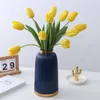 Flores decorativas Decoração de mesa de planta de flores falsas Decoração de casamento Tulip Bouquet Gifts 10 Filial Artificial