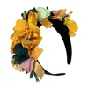 Hair Clips Big Fashion Wide Chunky Flowers Headband For Women Handmade Festival Party Hairwear Jewelry Floral Holiday Decorative Hairband