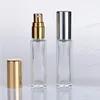 Atomiseur de parfum Long et mince de 10ML 1/3Oz, forme carrée, vide, rechargeable, bouteilles de pulvérisation en verre transparent, pulvérisateurs de voyage Mxfmg