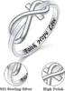 Inspirational Jewelry 925 Sterling Silver Engraved Faith Hope Love Cubic Zirconia Cross Infinity Ring, Size 5-10