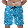 Shorts maschile Greek Ealte Eye Art Board Summer Amulet Tree Stampa Pantaloni corti Uomini che corrono trasparenti per la spiaggia grafica a secco veloce