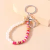 Keychains Coloful Beaded Armband Keychain Women Girl Key Rings Holder Wristlet Chains Gift For Handbag Pendants Diy Jewelry