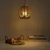 Pendant Lamps Small Lampshade Rattan Basket Cover Shades Decoration Light Chandelier Replacement Hanging Shape Decorative