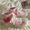 Dress Shoes Autumn Red LoveHeart High Top Canvas Student Koreaanse stijl zusterbord Y2K Fashion Chic For Women 230814