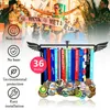 Decorative Objects Figurines Inspirational Medal Hanger Holder Sports Running Gymnastics 30 Medals Display Rack Wing Shape Swim Medal Hanging Iron 40cm 230814