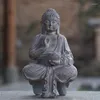 Dekorativa figurer kinesiska Buddha -staty utomhus sollampdekoration Courtyard Garden Office Home Porch Sculpture Decor