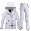 Skiing Suits Ski Suit Winter Men Women Solid Color Snow Jacket Warm Windproof Thickened Snowboard Pants Waterproof Alpine Set 230814