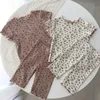 Clothing Sets Summer Style Baby Girls Children Kids Print Floral Lounge Set 2pcs Sleepwear Fashion Shorts Set Air-conditioned Clothes