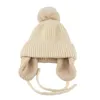 Czapki do czapki/czaszki Baby Winter Hat Pompom Kids Chłopca Warmmer Earflap miękka czapka dzianinowe szydełkowe czapki czapki z maską lodowca czapki 1-6 lat 230814