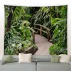 Tapestries Spring Park Garden Landscape Tapestry Green Plants Trees Red Purple Flowers Natural Scenery Tapestries Living Room Wall Hanging R230812