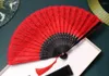 Decorative Figurines 23cm Lace Folding Fan Dance Patry Spanish Fans Chinese Style Red Black Celebrity Catwalk Handfan Handicraft