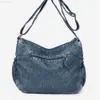 Messenger Bags Washed Denim Color Bag Women Shoulder Bag Pu Leather Crossbody Bag Soft bags for women Designer Messenger Women's Satchels Bag L230815