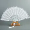 Dekorativa figurer Solid Color Double-Layer Orchid Chinese Ancient Style Fan Luxury White Lace Folding Cosplay Party Home Decoration