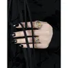 Anillos de clúster nicho coreano Separación de color frío Electroplation Cross Cross Hollowed Texture Design Sense S925 Sterling Silver anillo para mujeres