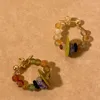 Pendientes de aro coloridos accesorios de marea de moda con cuentas