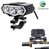 Bike Lights Onature Powerf Electric Light 1000 Lumens 12-72V Input E Headlight Aluminum Housing 3Xt6 Led Head For Ebikes 220105 Drop Dhi2K