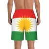 Pantaloncini da uomo nuotare estate costumi da bagno uomo nuotare tronchi da spiaggia bordo maschio abbigliamento pantalone bandiere di kurdistan verde rosso bianco