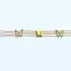 Charm Bracelets Fashion Jewelry 18K Gold Plated Wristband Stainless Steel Multi Chains With Butterflies