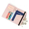 DHL50pcs Card Holders RFID PU Letter Printing Waterproof Portable Busines Long Travel Passport Cover Mix Color