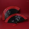 Dekorativa figurer Big Red Dancing Fan Bundy Female Wedding Home Decoration Pieces Dance Cheongsam Chinese Folding