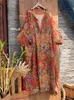 Płaszcz damski luźne bawełniane drukowane odzież wierzchnia żeńska vintage nadruk sprężynowy jesień 230814